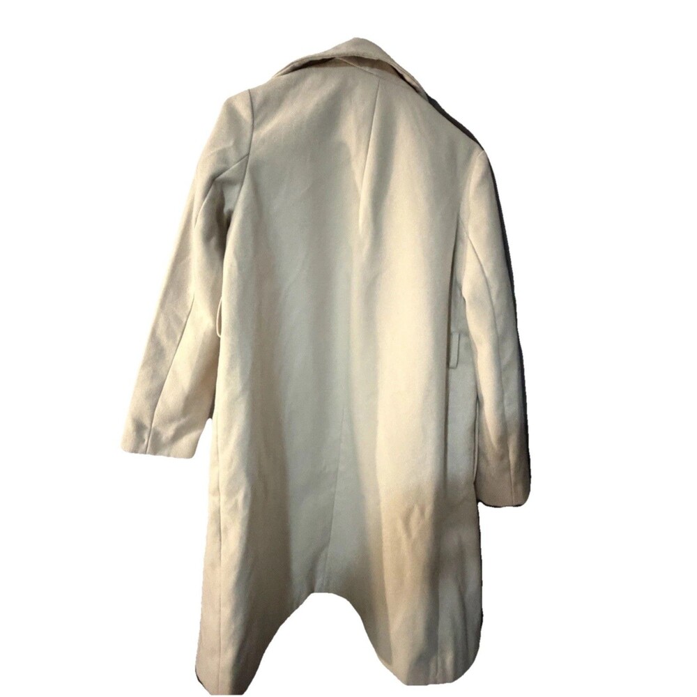 Missguided Womens Beige Belted Wool Blend Coat Wrap Mid Length Size US 4 Small - Picture 2 of 5